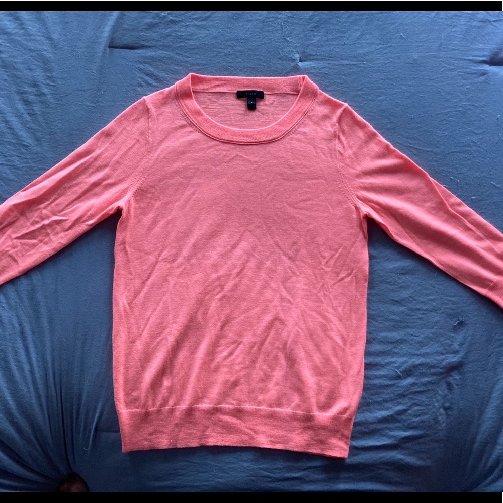 J Crew, neon orange, size medium sweater